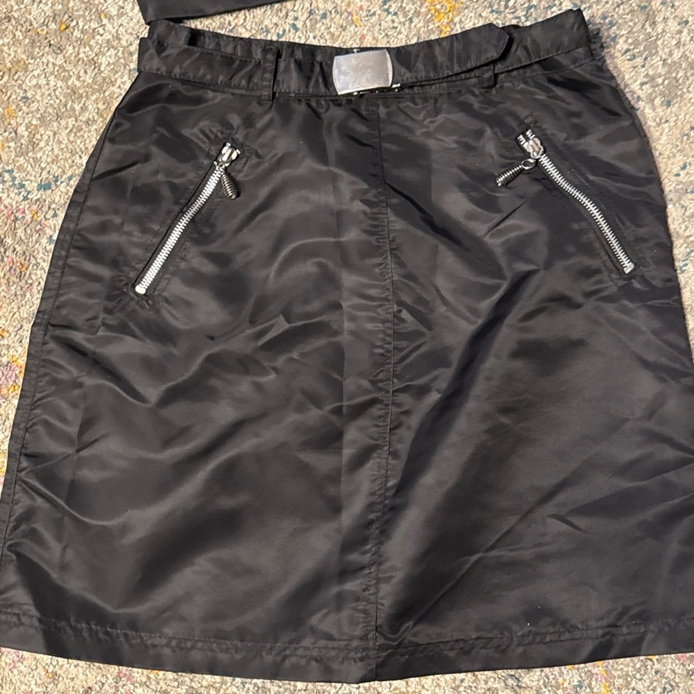 Vintage Moda International 1980s Cropped Nylon Parachute Jacket & Mini Skirt Set - Picture 7 of 12